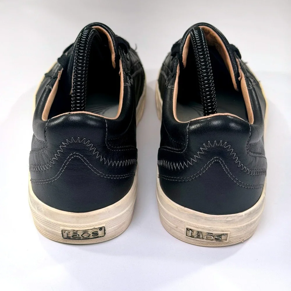Taos Plim Soul Lux Sneakers Womens 10W Black Leather Low Top Comfort Shoes